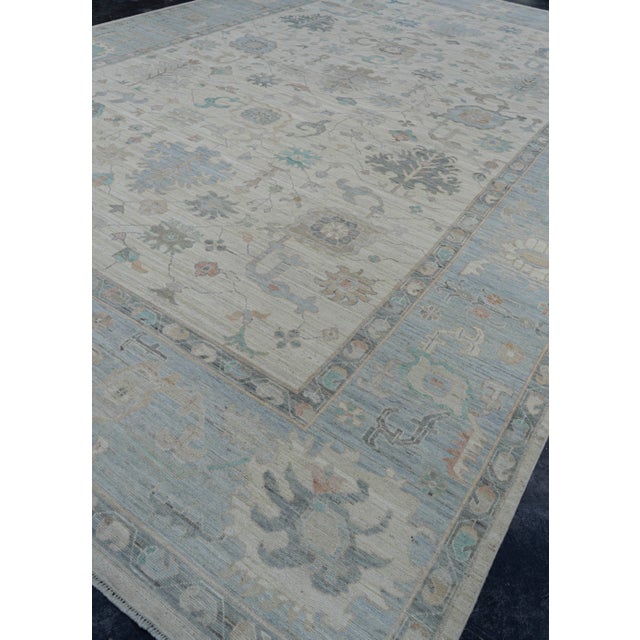 Turkish Oushak Rug 12'4" x 18'9" #17173 For Sale - Image 3 of 8
