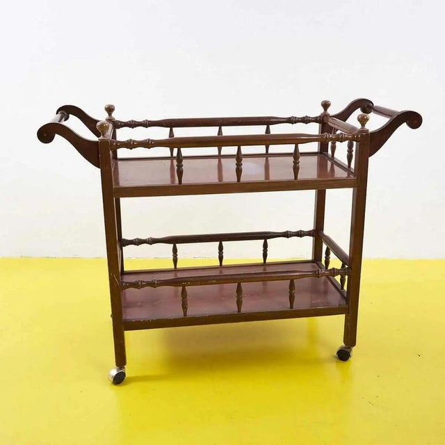 Wooden Serving Trolley, Italy, 1960s For Sale - Image 9 of 9