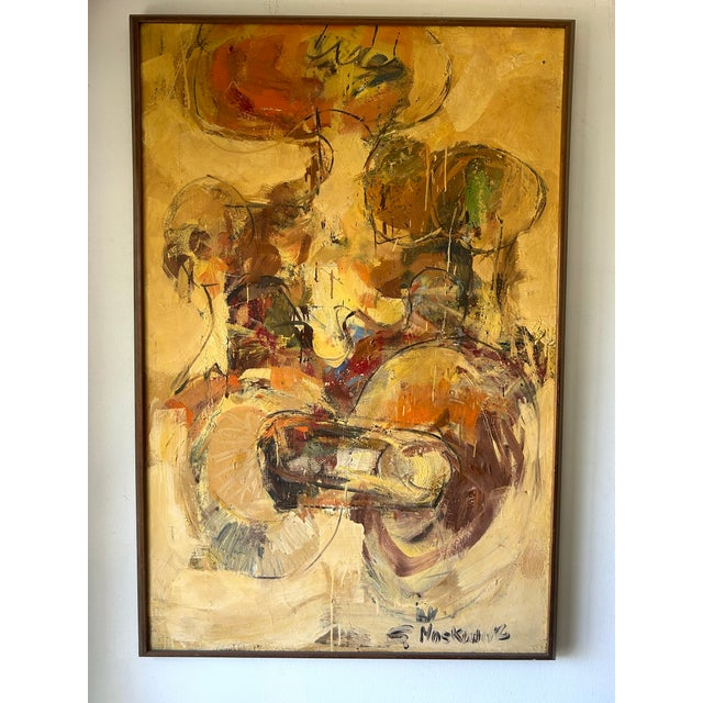 Mid-Century West Coast Abstract Expressionist Painting by Selma Moskowitz (1928–2018) For Sale - Image 4 of 17