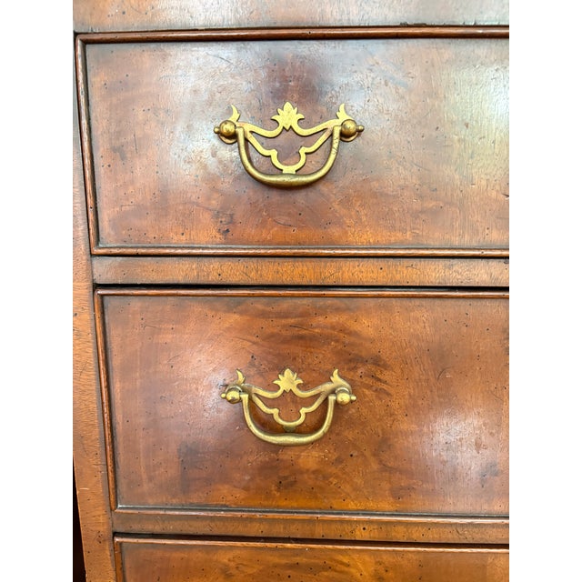 Campaign Pair Vintage Henredon Mahogany Night Stands For Sale - Image 3 of 9
