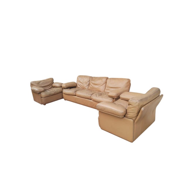 Leather Sofa and Armchairs from Potrona Frau, 1980s, Set of 3 For Sale - Image 11 of 11