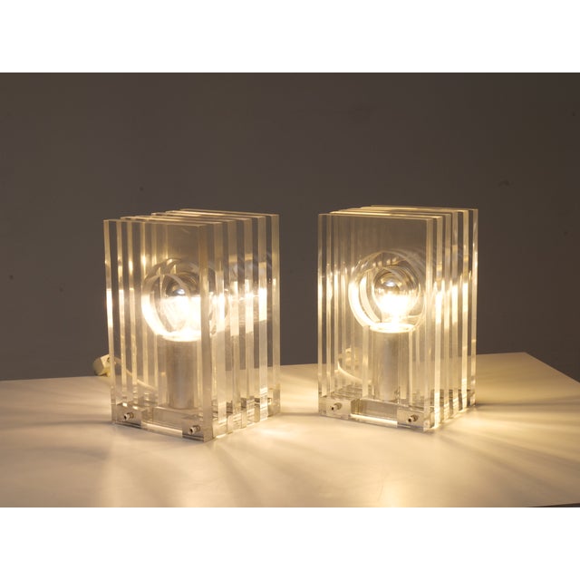 Acrylic Lamps in the style of Sandro Petti for Maison Janson, 1970s, Set of 2 For Sale - Image 13 of 13