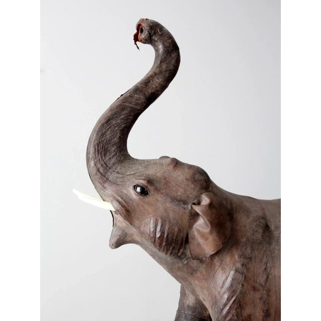 Antique Leather Elephant For Sale - Image 4 of 13
