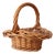 Vintage Woven Wicker Gathering Basket With Twisted Handle For Sale