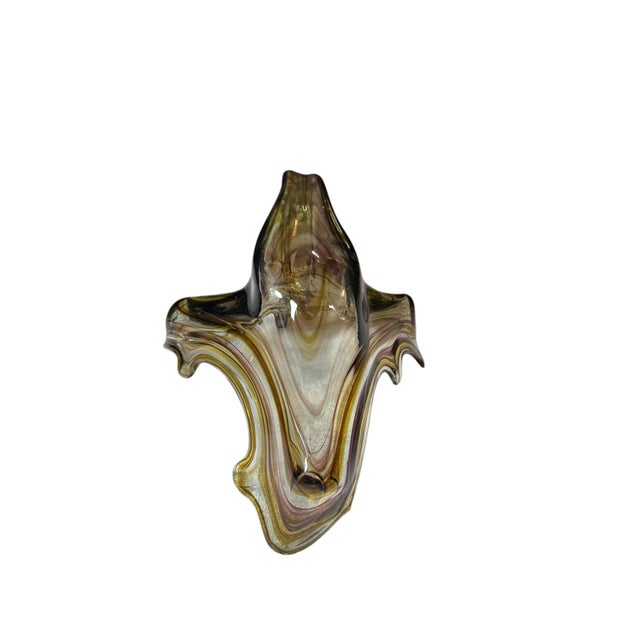 Vintage Hand Blown Murano Style Swan Art Glass Centerpiece Bowl For Sale - Image 10 of 11