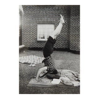 1950s Vernacular Snapshot Photograph Woman Doing Handstand For Sale