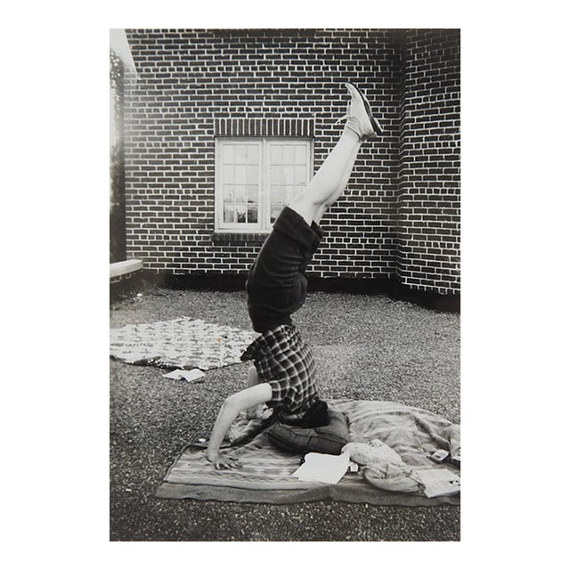 1950s Vernacular Snapshot Photograph Woman Doing Handstand For Sale