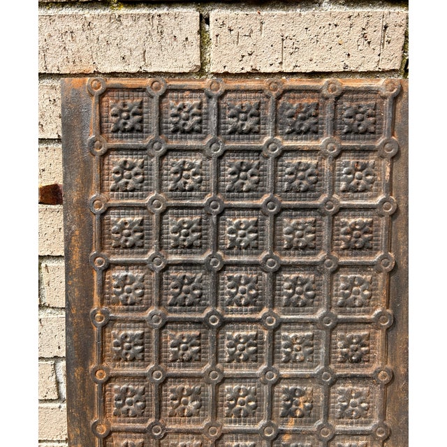 Antique Cast Iron Fireback For Sale - Image 4 of 6