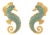 Majestic Seahorse Gold & Turquoise Statement Studs, A Pair For Sale