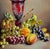 1940s Franz Leitgeb -Still Life W/ Grapes,Peaches & Ruby Glass Jar- Oil Painting For Sale - Image 5 of 11