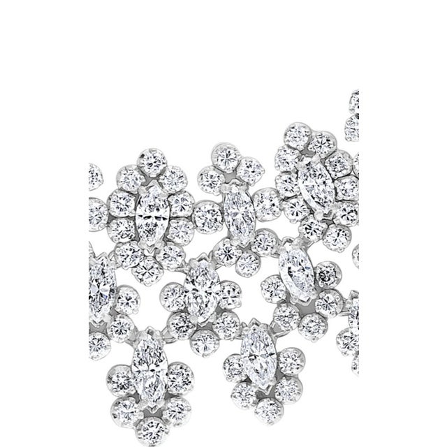 Silver 55 Ct Diamond Bridal Necklace 18 Karat White Gold 107 Gm, Estate For Sale - Image 8 of 8