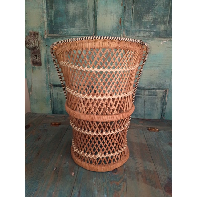 Wicker Peacock Style Doll Chair/Plant Stand For Sale - Image 4 of 10