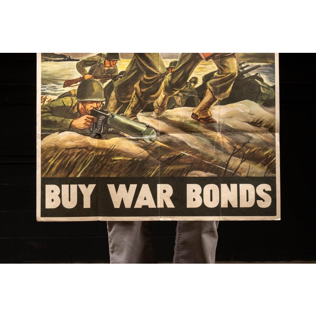 Vintage WWII-Era War Bonds Propaganda Poster For Sale In Chicago - Image 6 of 10