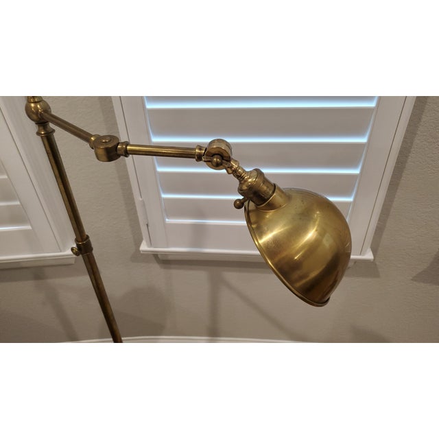 Robert Abbey Vintage Neiman Marcus Robert Abbey Articulated Pharmacy Floor Lamp - Burnished Brass For Sale - Image 4 of 8