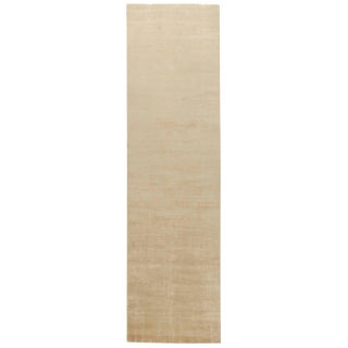 Modern Handwoven Silk Runner in Beige by Doris Leslie Blau For Sale