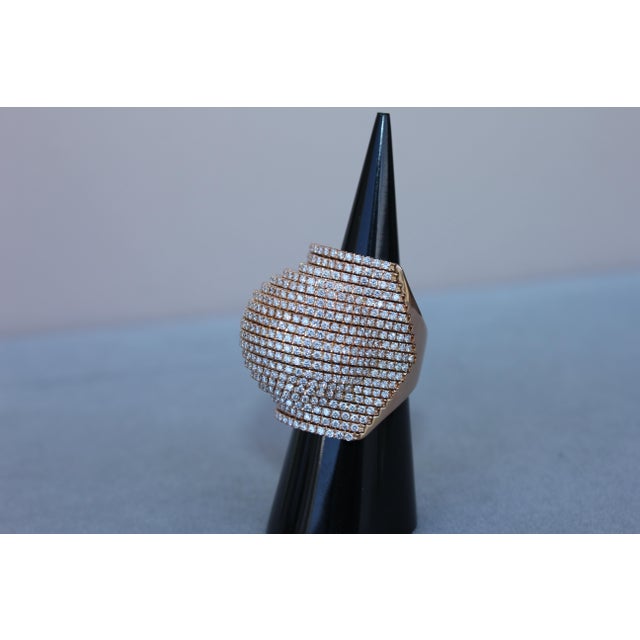 Palmiero Unique White Diamond Brilliant Pave 18 Karat Rose Gold Unique Dome Ring, Size 7.25 For Sale - Image 18 of 18