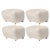 White Moonlight Natural Oak Sheepskin the Tired Man Footstools by Lassen, Set of 4 For Sale - Image 8 of 8