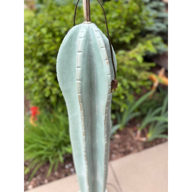 Contemporary Vintage Alsy Turquoise Saguaro Cactus Floor Lamp – 60.5” Tall – Organic Modern For Sale - Image 3 of 8