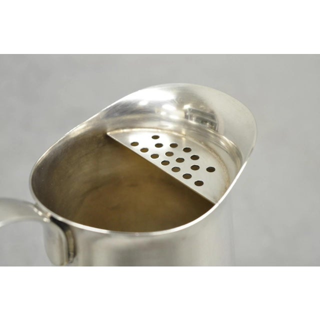 Sheffield Silver Co. Vintage Sheffield Usa Silver Plated Mid Century Modern Tapered Water Pitcher For Sale - Image 4 of 11