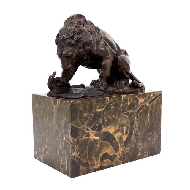 Metal Art Deco Style Brown Patinated Bronze Animal Sculpture For Sale - Image 7 of 8