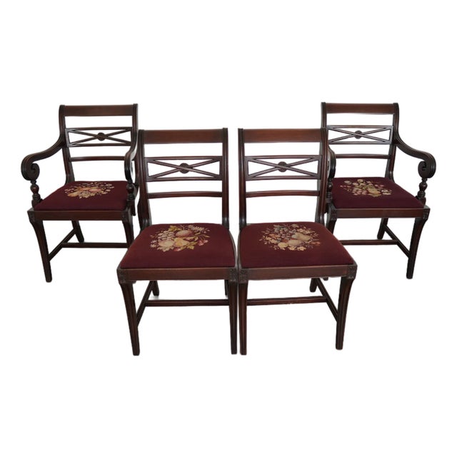 Vintage Federal Revival Dining Chairs (Set of 4) For Sale