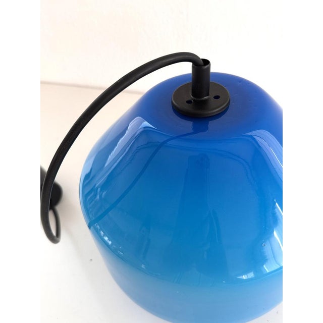 Italian Murano Glass Pendant Light in Blue by Vistosi, 1970s For Sale - Image 9 of 13