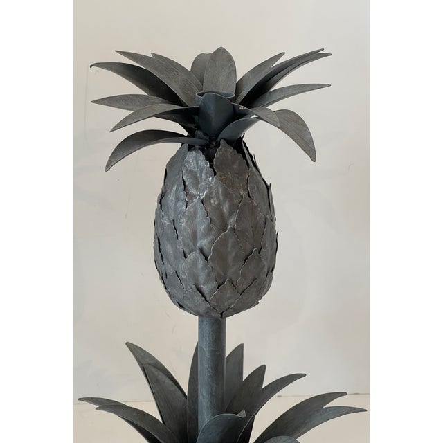 French Vintage Chic Metal Pineapple Candle Holders, APair Chairish
