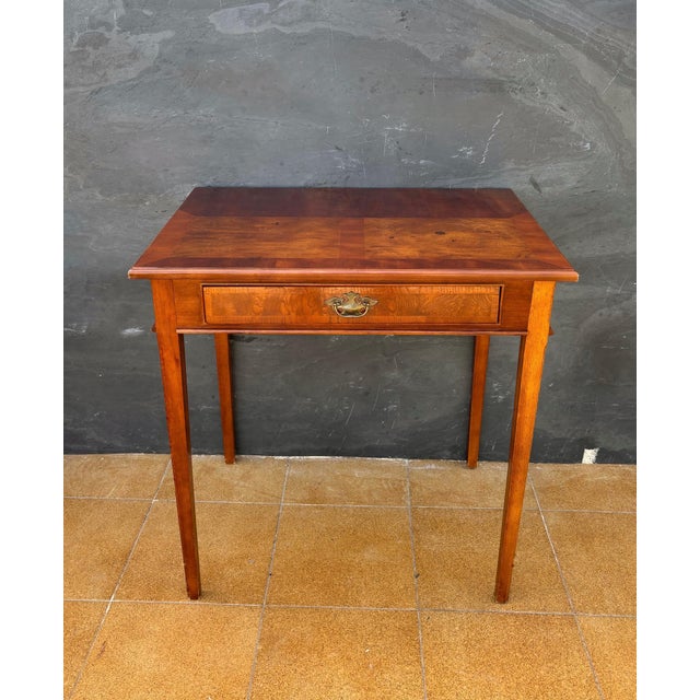 Brown French Louis XVI Style Writing Desk with Gallery, 1960s For Sale - Image 8 of 9