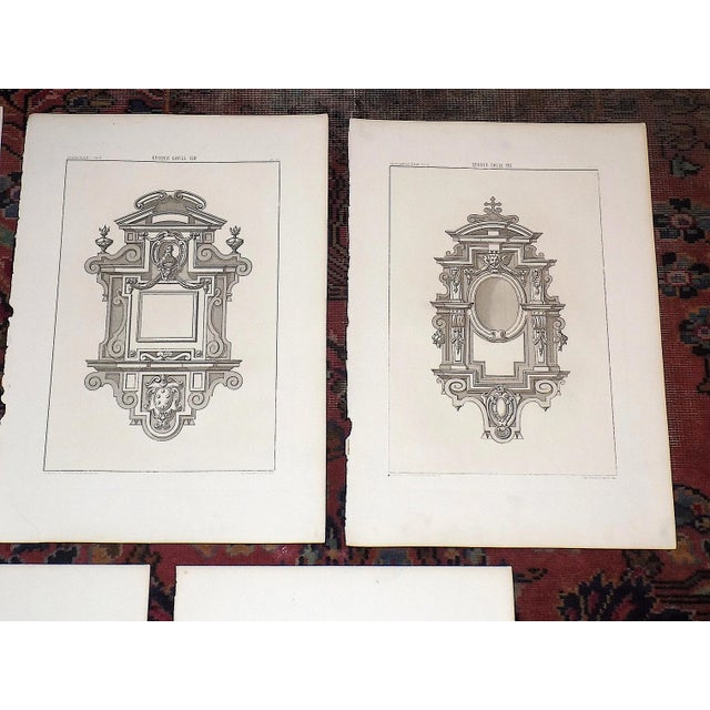 Realism Authentic Antique 19th Century French Louis XIII Crispin De Passe Architectural Imperial Folio Size Lithographs - Set of 5 For Sale - Image 3 of 6