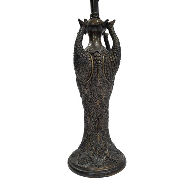 Pair of Peacock Motif Table Lamps For Sale - Image 13 of 17