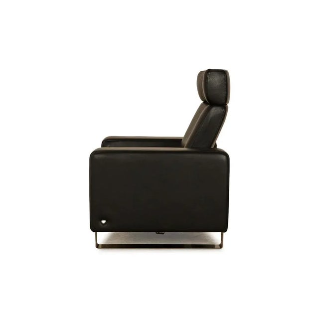 Arion Leather Armchair Black Manual Function For Sale - Image 10 of 11