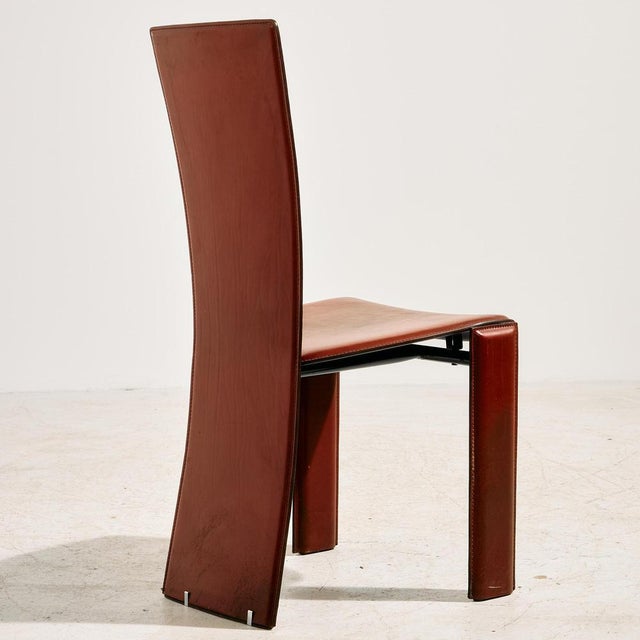 Pietro Costantini Leather Dining Chairs, 1980s, Set of 4 For Sale - Image 3 of 18