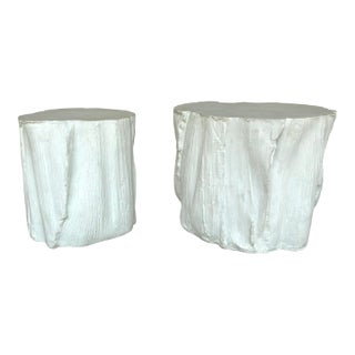 Baker Modern Outdoor Off-WhitePalm Bunching Tables Set of 2 For Sale