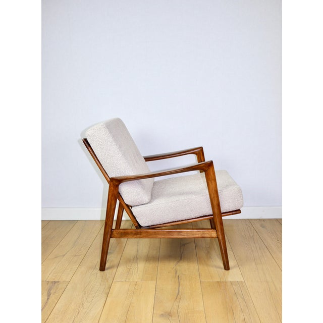 Wood Vintage Stefan Armchair in Oak Wood from PRL, 1970s For Sale - Image 7 of 11