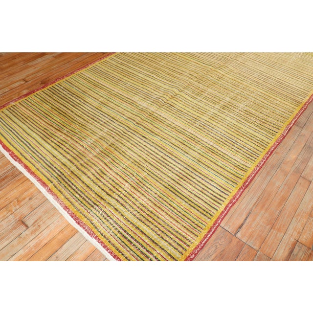 Striped Vintage Turkish Deco Rug For Sale In New York - Image 6 of 11