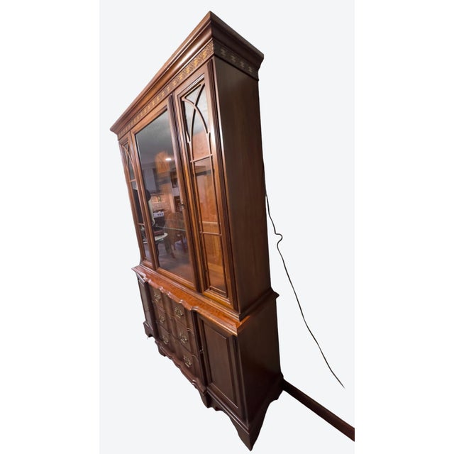 Contemporary 1990s National Mountain Airy Mahogany 2 Piece China Cabinet For Sale - Image 3 of 12