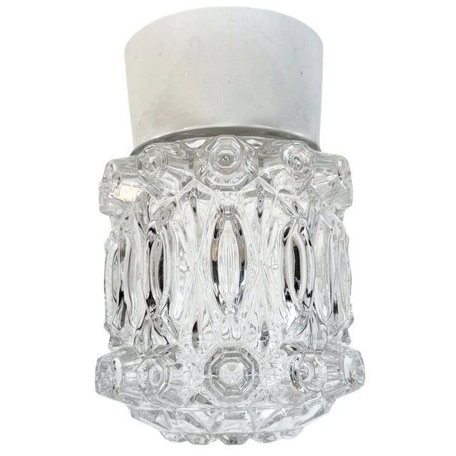 Vintage White Porcelain Ceiling Light, 1970s For Sale