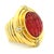 An exceptional vintage Italian cocktail ring crafted in richly polished 18 karat yellow gold, designed in a dramatic bombe...
