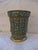 French Vintage Ornate French Design Gold & Jade Wastebasket / Trash Can 10" For Sale - Image 3 of 13