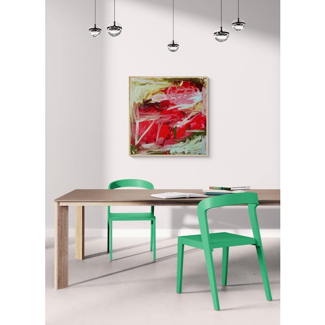 Abstract Contemporary Abstract Oil on Canvas "Time for Some Red" by Petra Schott For Sale - Image 3 of 6