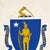 This vintage Massachusetts flag is made from a cotton cloth, with printed emblem visible on both sides. Please note...