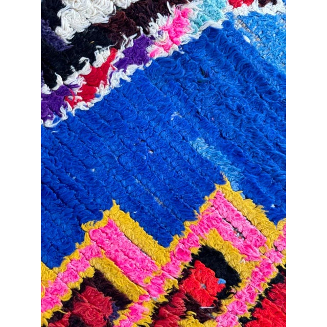 Textile Vintage Red Traditional Boucherouite Berber Moroccan Runner Rug For Sale - Image 7 of 10