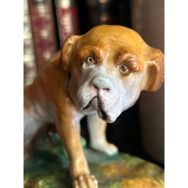 Jacob Petit Dog Figure, c. 1850's. Signed J.P. on the bottom. Jacob and his brother had factories in Fontainebleau and...