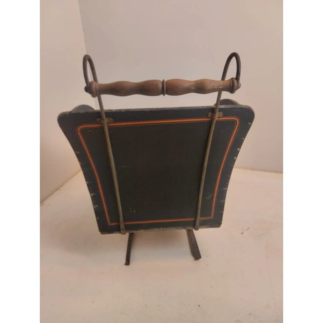 Vintage Black Wood Sled For Sale - Image 3 of 10