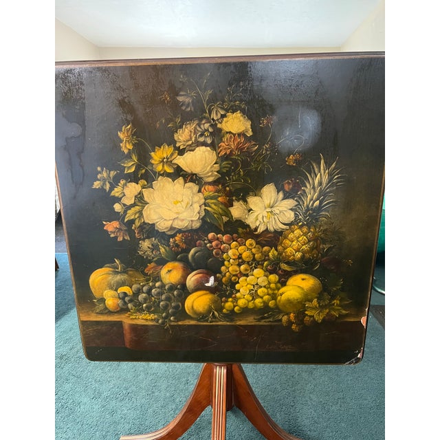 1940s Hand-Painted Ferguson Tilt-Top Chinoiserie Table For Sale - Image 4 of 8
