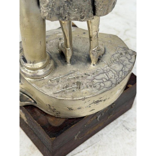 Vintage Silver-Plated Woman Figurine, 1940s For Sale - Image 3 of 8