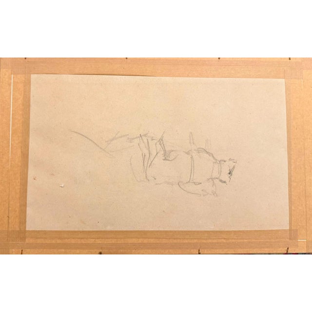 Heinrich Pforr, Draft Horses: Two Horses with a Plow, 1909, Pencil For Sale - Image 6 of 11