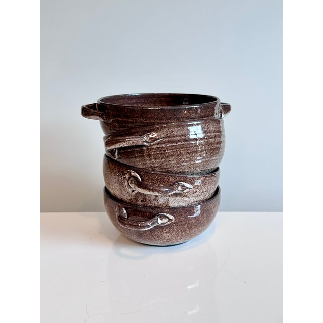 This set of handcrafted ceramic soup bowls from the Serocka workshop showcases the characteristic combination of a warm...