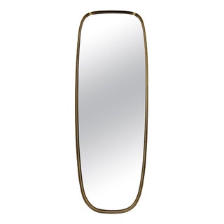 Italian Brass Framed Wall Mirror, Italy, 1960s For Sale
