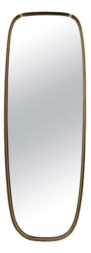 Italian Brass Framed Wall Mirror, Italy, 1960s